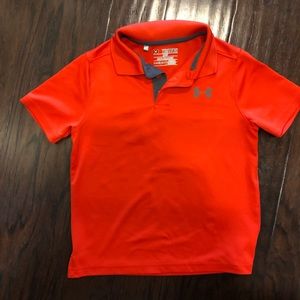 Boys’ orange Under Armour polo shirt, size xs